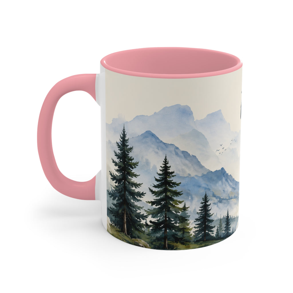 Find Your Own Path Accent Mug — Inspirational Mountain Landscape Coffee Cup