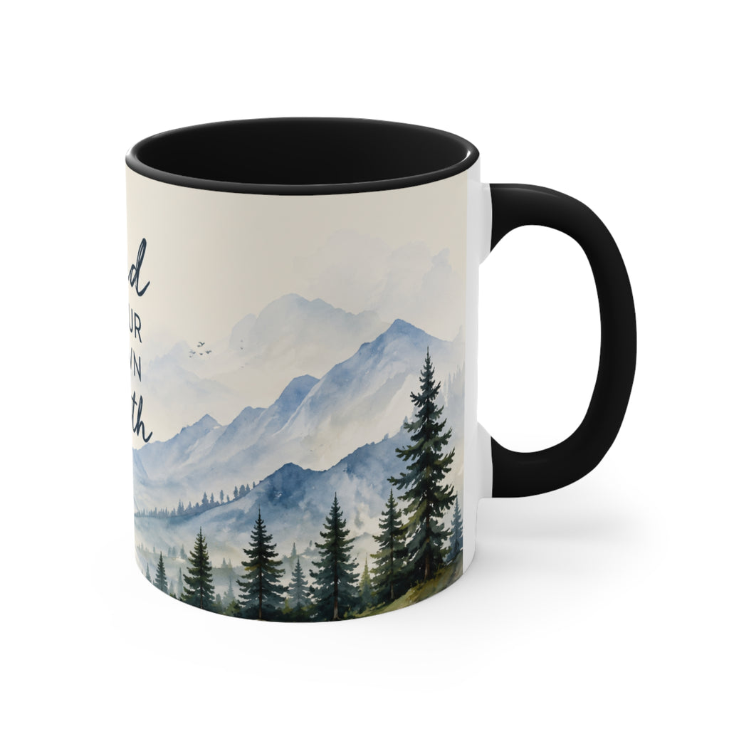 Find Your Own Path Accent Mug — Inspirational Mountain Landscape Coffee Cup