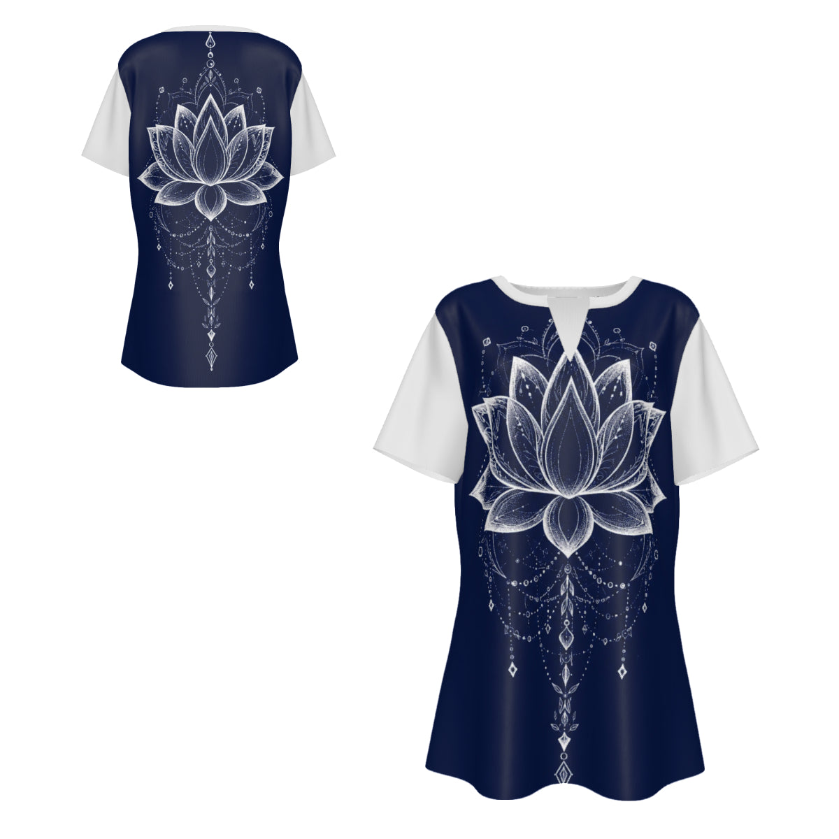 Mystic White Lotus Floral Boho Tee