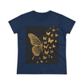 Gold Butterfly Graphic Tee — Women's Butterfly Shirt, Elegant Nature-Inspired Casual Top