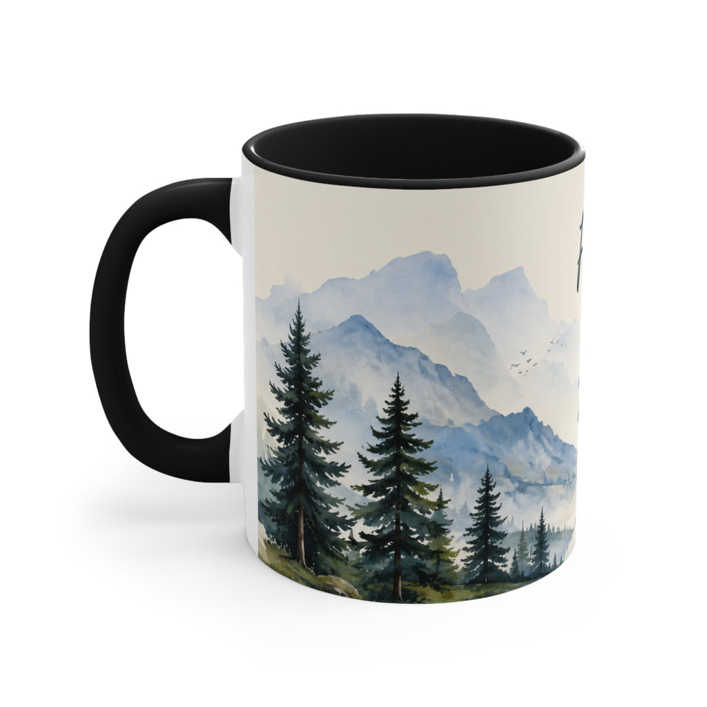 Find Your Own Path Accent Mug — Inspirational Mountain Landscape Coffee Cup