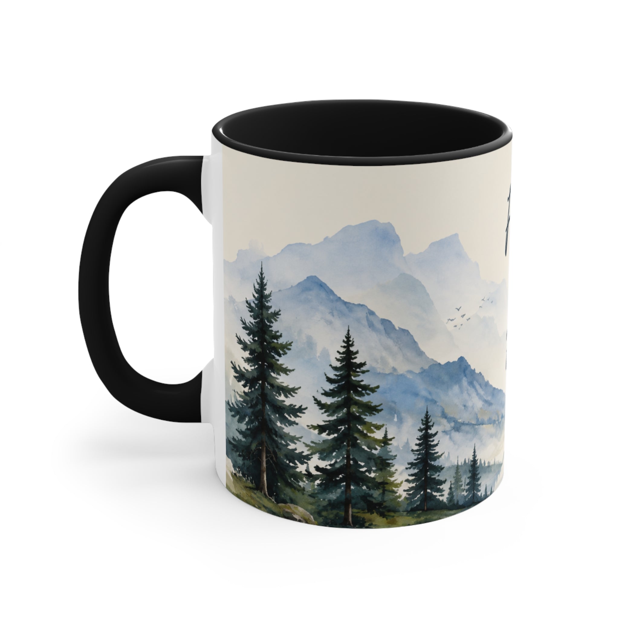 Find Your Own Path Accent Mug — Inspirational Mountain Landscape Coffee Cup