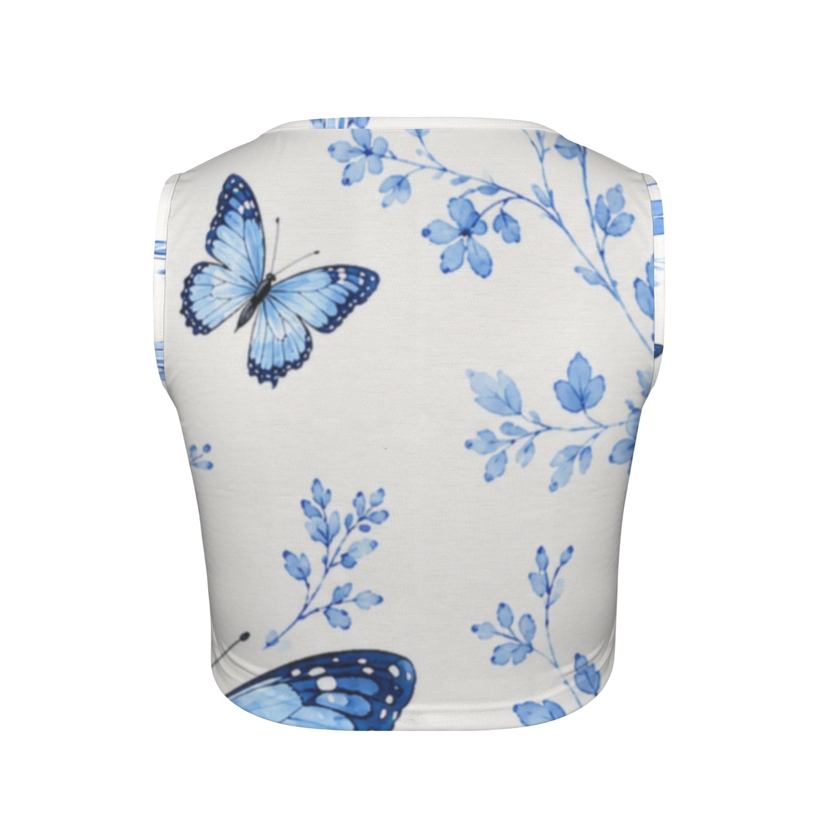 Blue Butterfly & Wildflower Seamless Pattern
